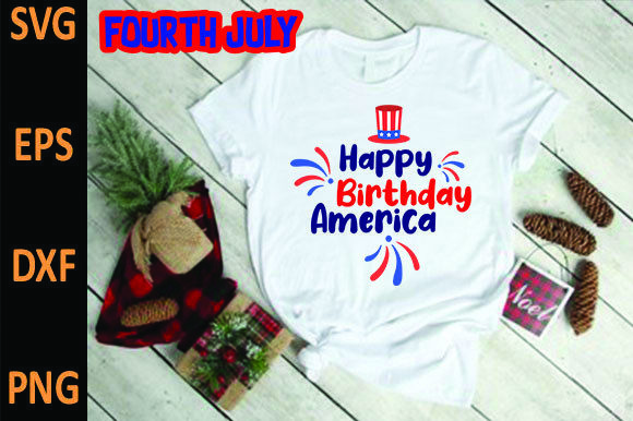 A Bold & Patriotic Graphic Asset: Happy Birthday, America for Editorial Use