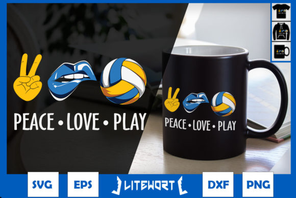 A Brand Designer's Take on Peace Love Play Volleyball Lips Graphics
