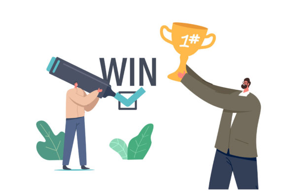 A Cheerful Illustration for Win-Win Business Graphics