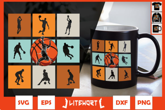 A Retro Basketball Silhouette Player Graphic for Crafts & Content