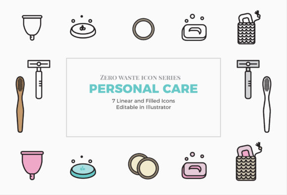 A Review of Zero Waste Icons Personal Care Graphics