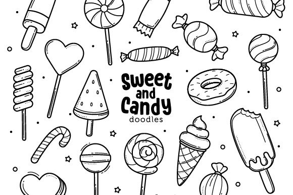 A Sweet Candy Doodle for Commercial Graphics and Illustrations