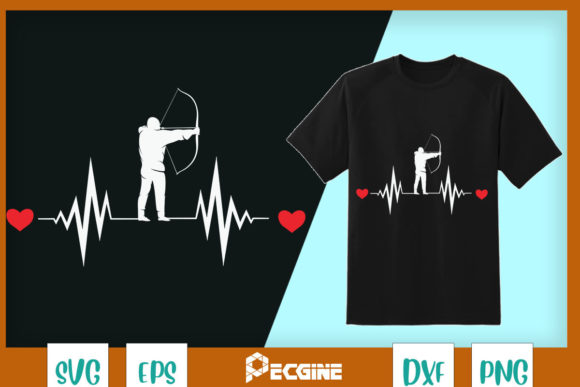 Archery Heartbeat: A Bold Bow Hunting Graphic for Brand Expression
