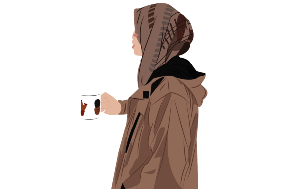 Evaluating the Woman and Coffee Illustration for Embroidery