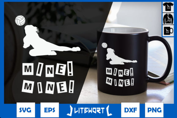 Funny Volleyball Mine Graphics for Craft Projects