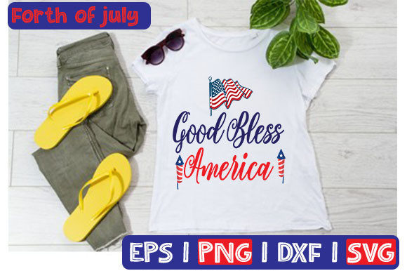 Good Bless America Typography for Patriotic Graphics & T-Shirt Designs