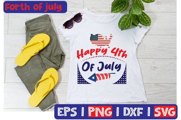Happy 4th of July Typography for Polished Blog Graphics & T-Shirt Designs