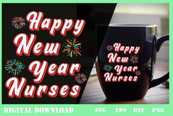 Happy New Year Nurses Graphics for Print Templates