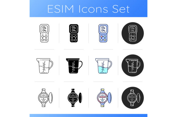 Measurement Tools Icons Set for Digital Product Creation