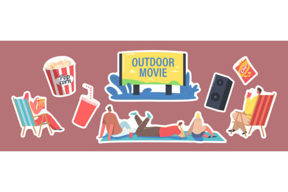 Real Crafting Review: Outdoor Movie Stickers Illustrations
