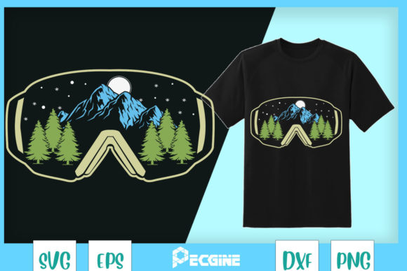 Snowboard Goggles Graphics for T-Shirt Designs