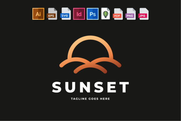 Sunset Logo: A Versatile Graphic for Handmade Crafters