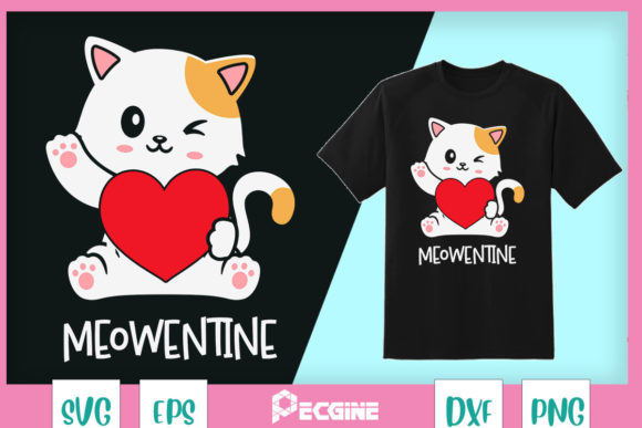 The Valentine Cat Meowentine Meme Valentine as a T-Shirt Graphics Asset
